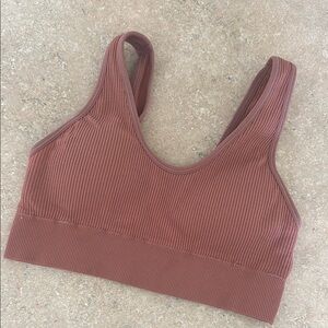 Aerie Ribbed Mauve Sports Bra